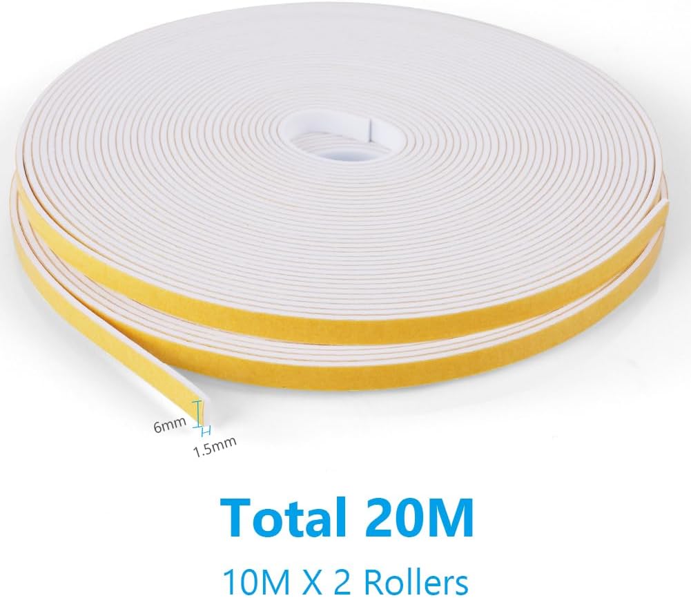 Thumbnail 2 de flintronic Nastro autoadesivo in schiuma (2 rotoli) da guarnizione per porte e finestre