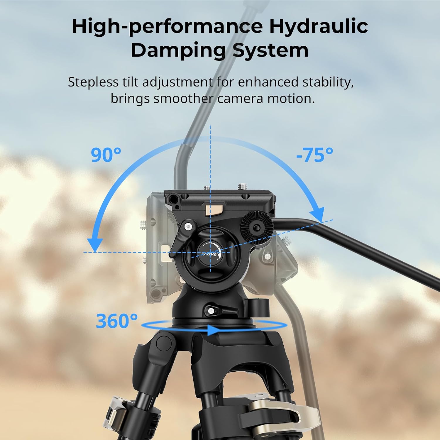 Thumbnail 1 de SmallRig AD-01S Video Tripod: 74" Heavy Duty Support with Fluid Head for DSLRs and Camcorders