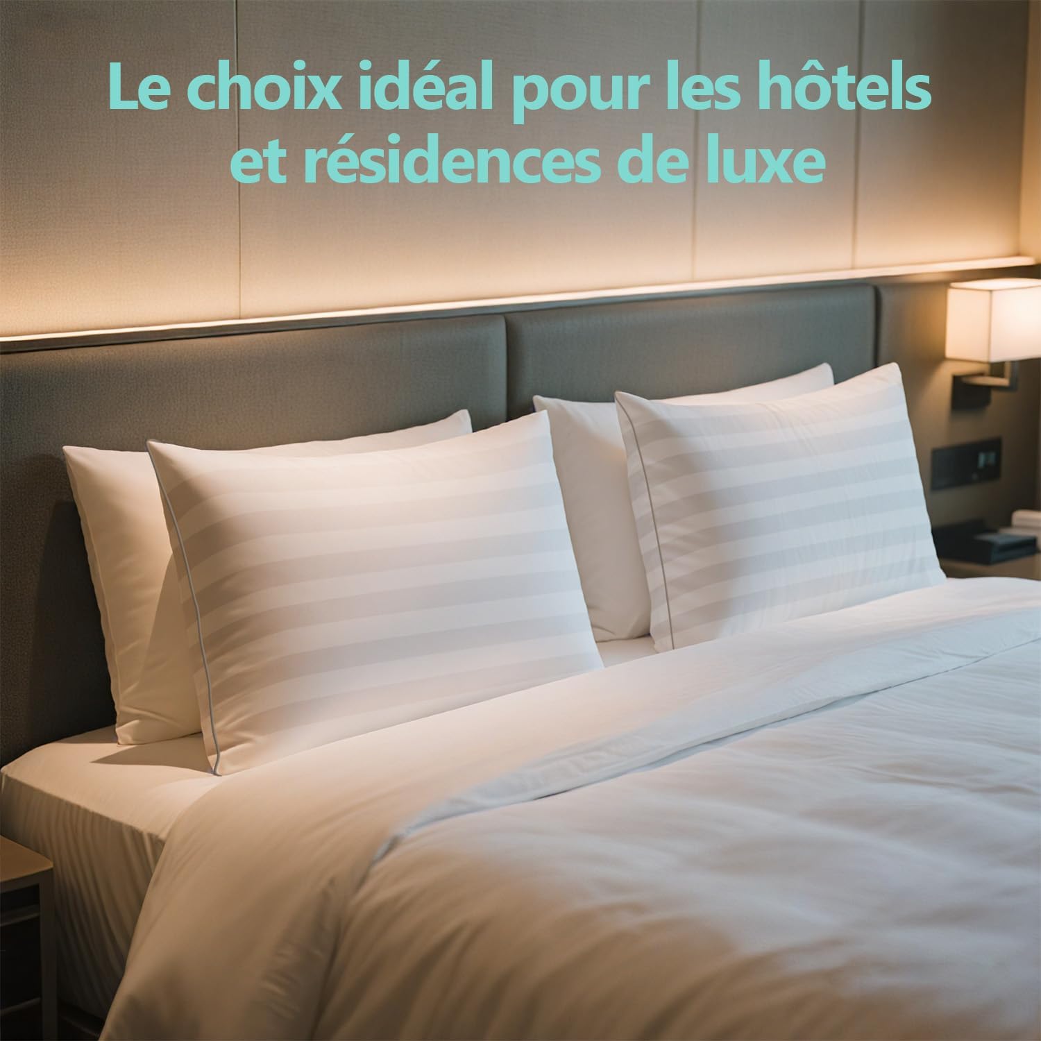 Thumbnail 4 de Lullabeau Oreiller 50x70 cm (lot de 2) : soutien moelleux lavable, pour dormir sur le côté, le dos ou le ventre