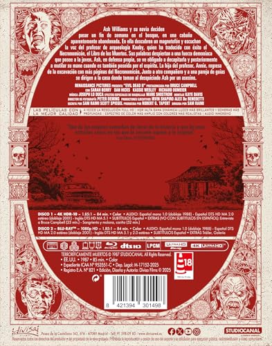 Detalle 2 de Terrorificamente Muertos (Evil Dead 2: Dead by Dawn) 1987 | 4K UHD + Blu-ray – Divisa Films
