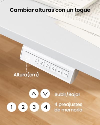 Thumbnail 4 de ErGear Escritorio Elevable Eléctrico 120 x 60 cm: altura ajustable con control LED y diseño moderno
