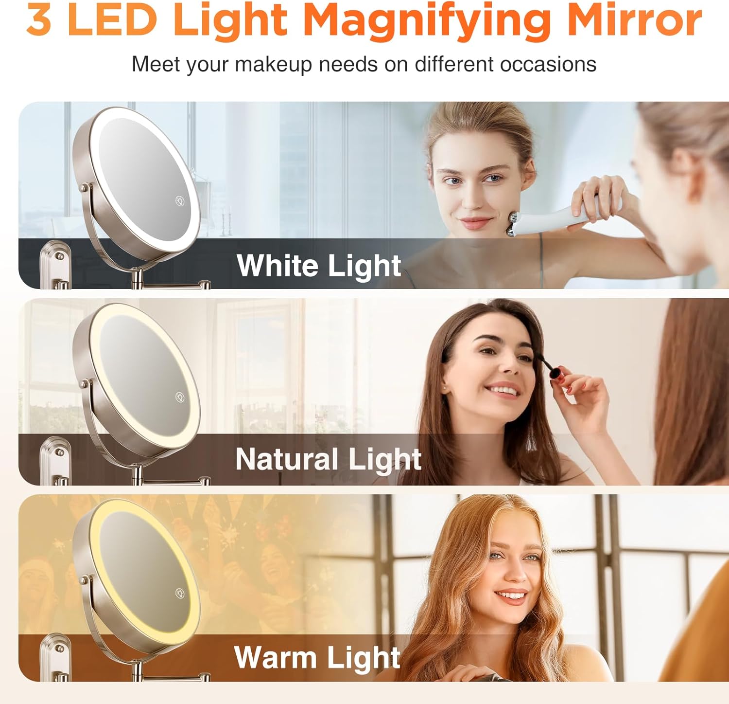 Thumbnail 2 de VORREMIRR 15x 8" Rechargeable Magnifying Mirror 🪞