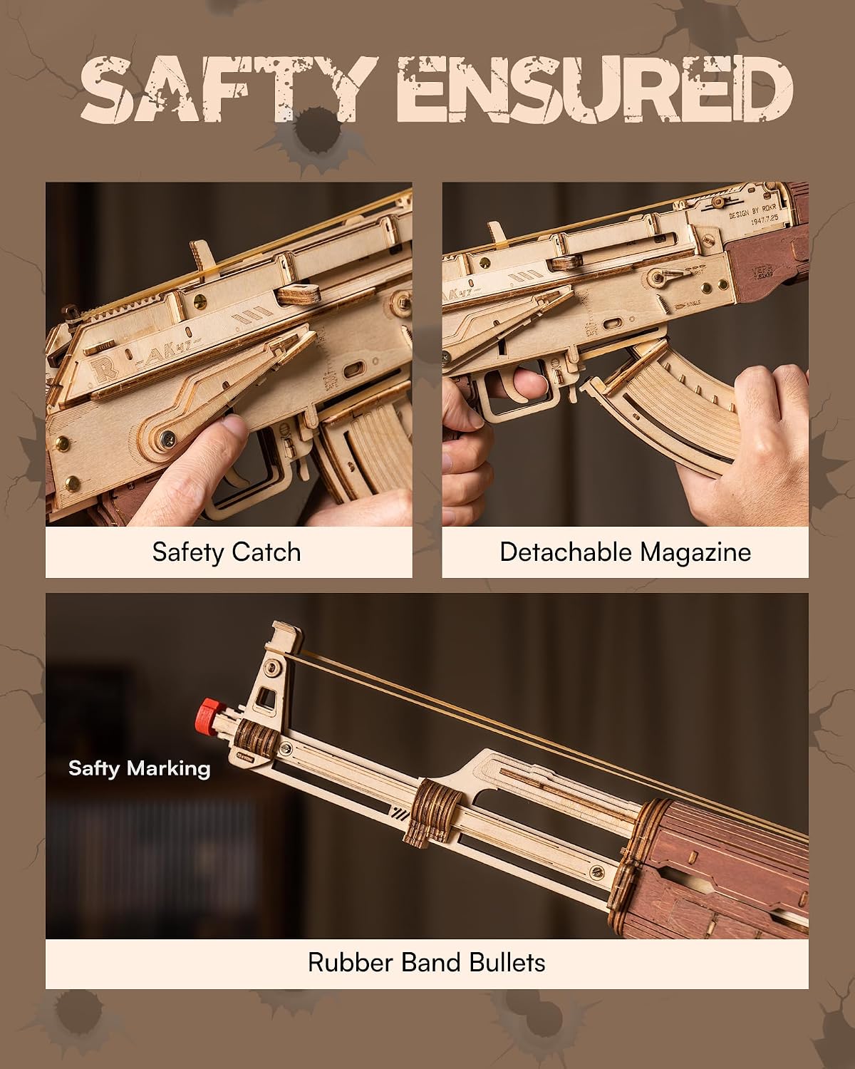 Detalle 2 de ROKR 3D Wooden Model Kits 1 set 🧩