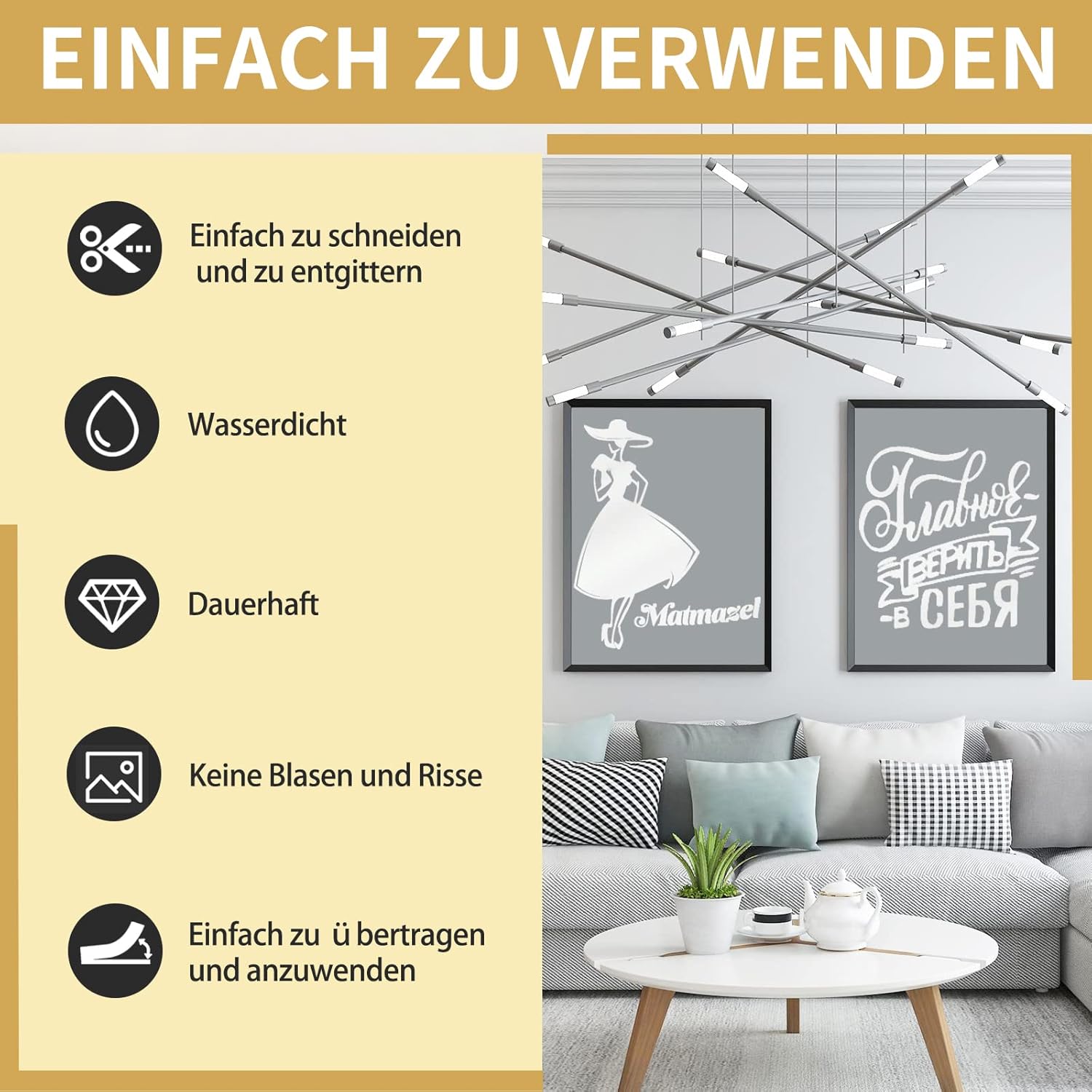 Detalle de Prime Vinyl Vinylfolie für Plotter 30,5 cm x 335,5 cm, matt weiß, permanent haftend (PET-Rückseite)