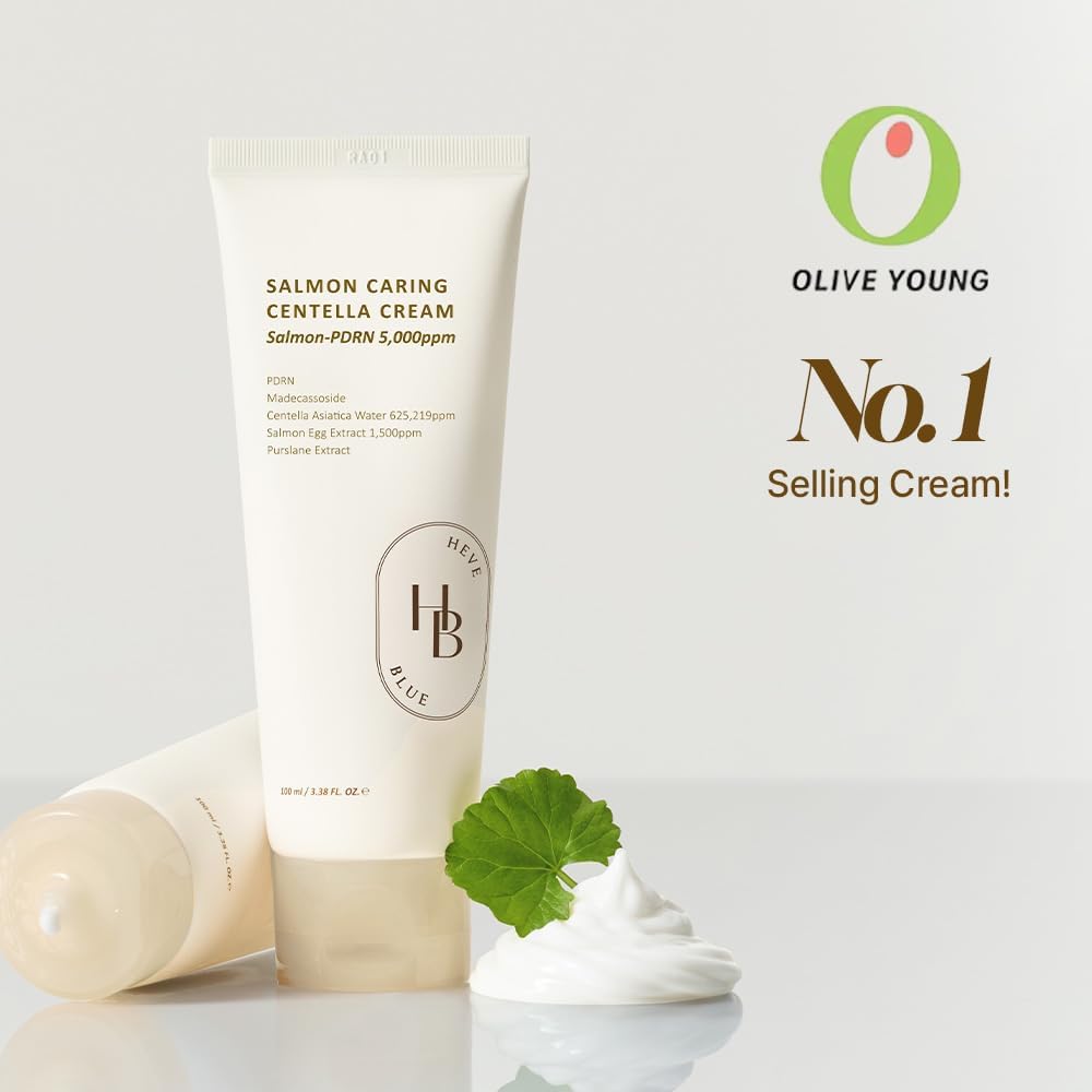 Thumbnail 2 de HEVEBLUE Salmon Caring Centella Cream 100 ml – Crème réparatrice visage à base de Centella et d’extrait d’œuf de saumon