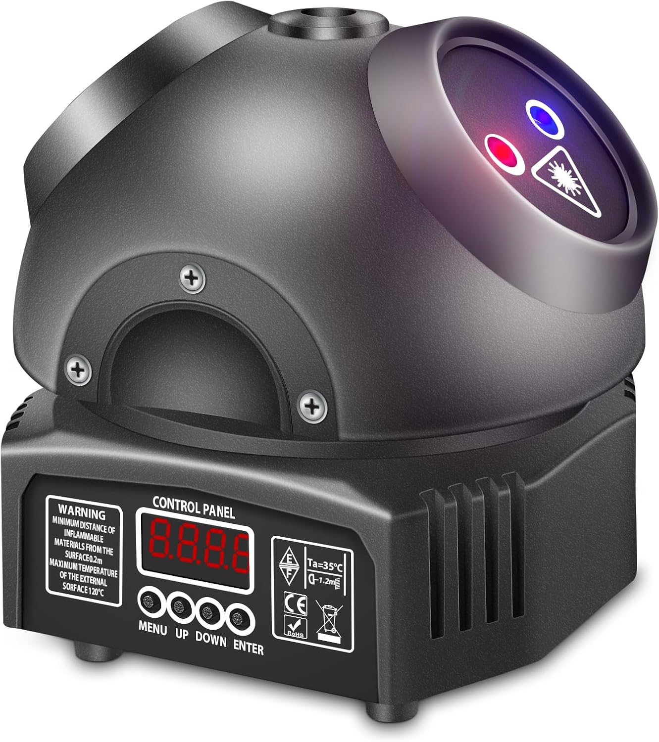 Detalle de Littleboyny T105 bewegende LED-dj-projector met RGB-muziekbesturing