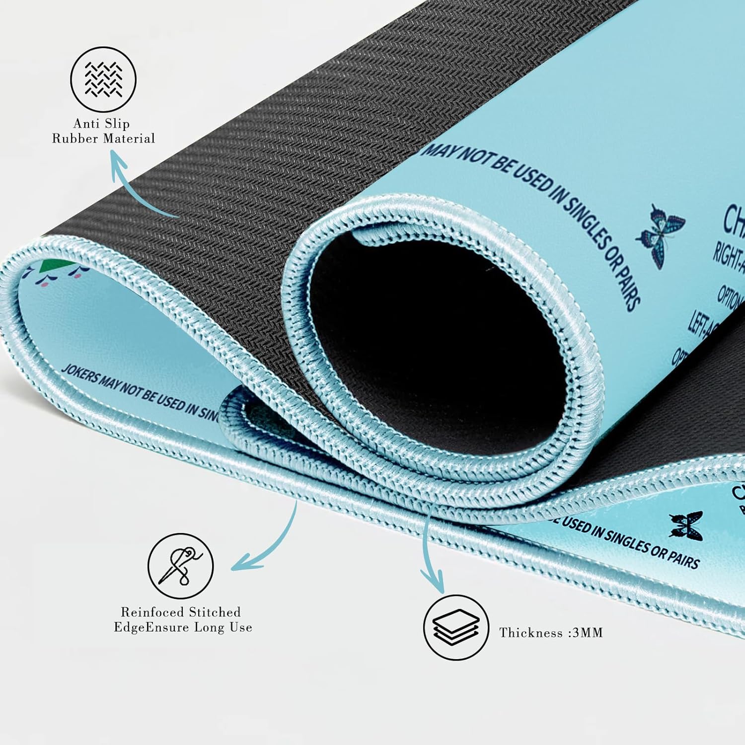 Detalle 2 de Gedgan Turquoise Mahjong Mat 32.4x32.4 Inch game mat 🎲