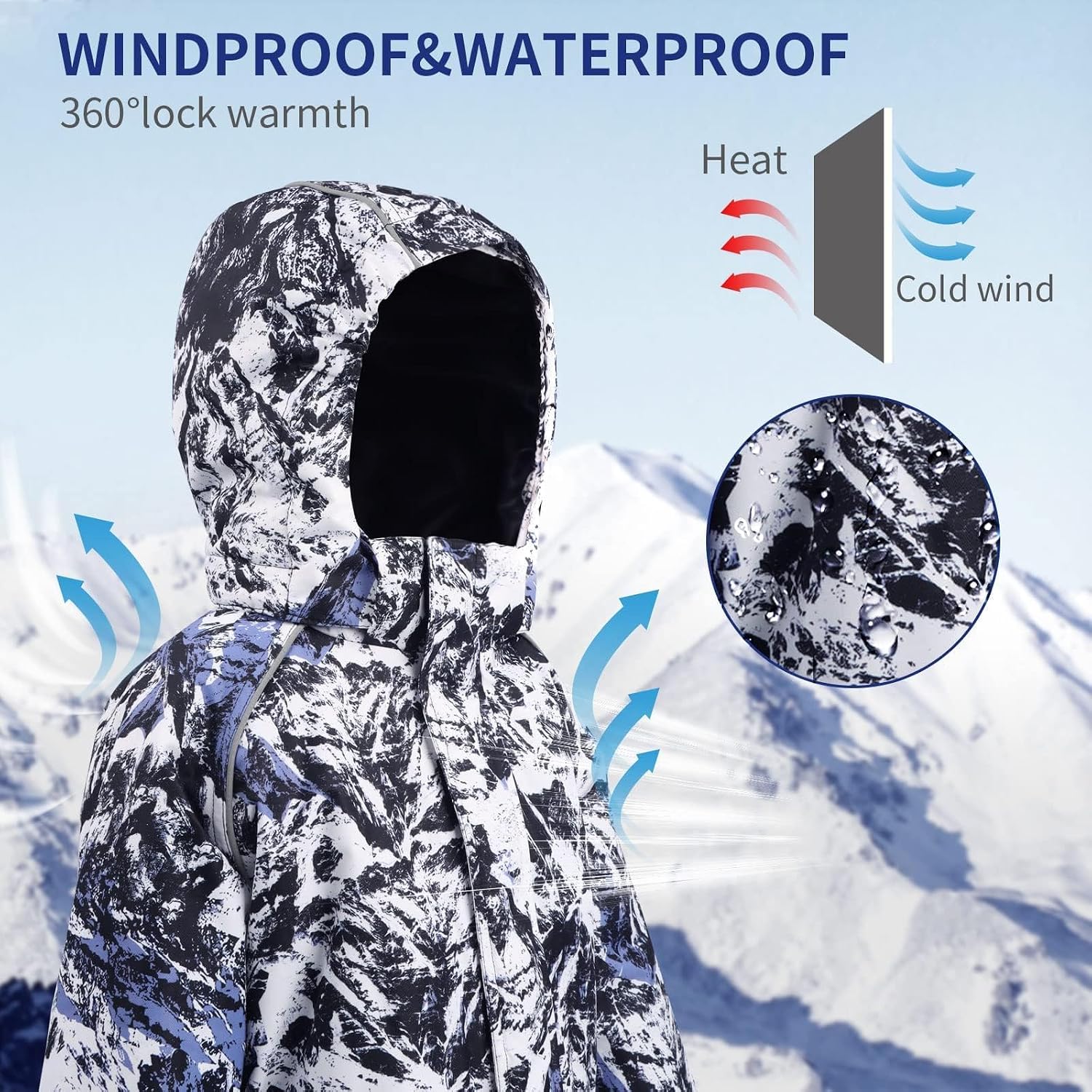 Detalle de Yueta Kids One-Piece Snowsuit, Waterproof and Breathable for Skiing