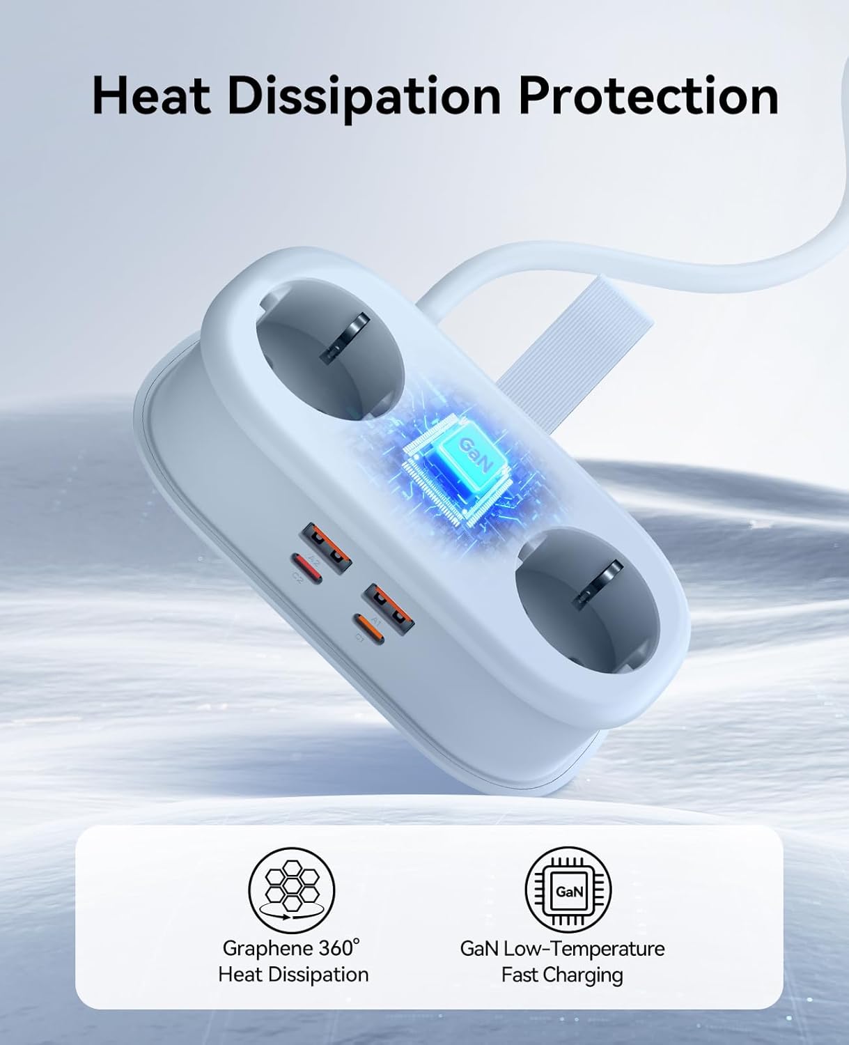 Thumbnail 5 de ORICO 65W GaN Reise-Mehrfachsteckdose mit USB-C – 6-in-1, kompakt und schnellladefähig