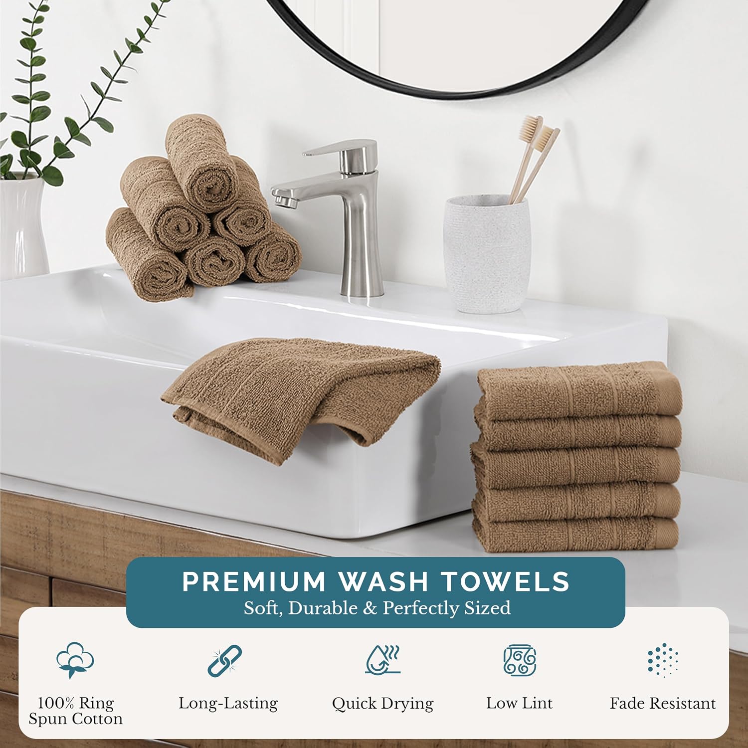 Detalle 2 de Casa Platino Washcloths Set 13x13 12-Pack
