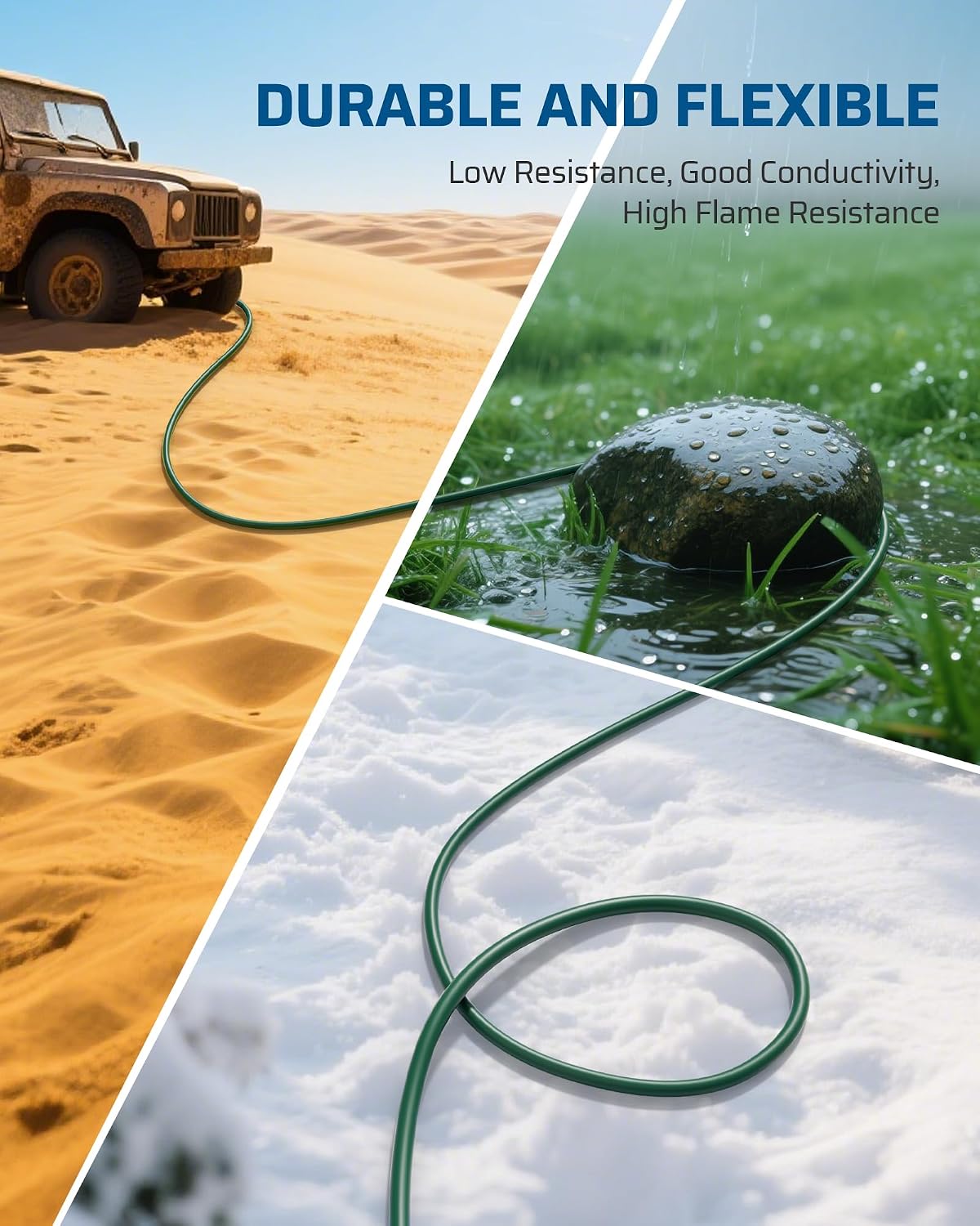 Detalle de DEWENWILS DL-31/DL-523C 15-ft Outdoor Extension Cord, 2-Pack, Green