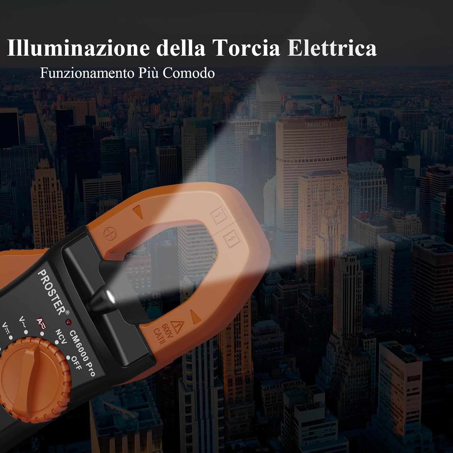 Thumbnail 6 de Proster Pinza amperometrica auto-ranging TRMS con NCV e test di continuità (arancione)