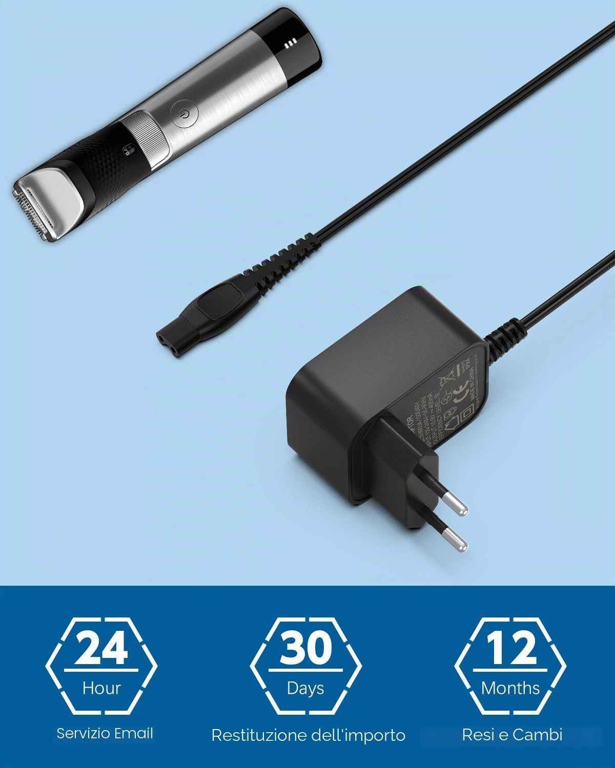 Thumbnail 6 de Jippofu Caricabatterie 15V HQ8505: caricatore universale per Philips Rasoio e kit Grooming