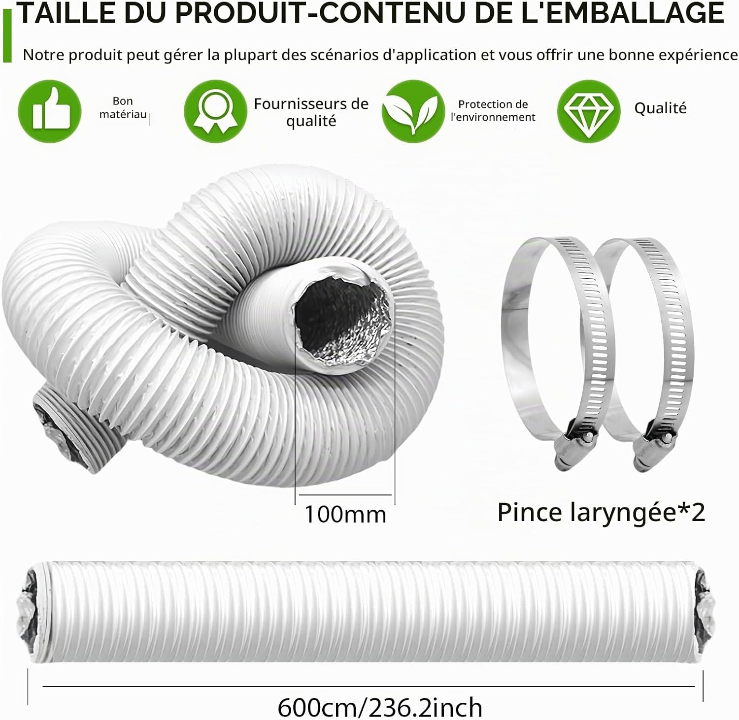 Detalle 2 de HOSPAOP HFCY100 afvoerslang Ø 100 mm, flexibel en 6 m lang