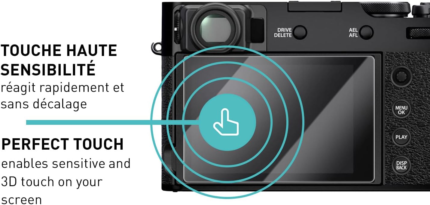 Detalle de smartect Verre Trempé 3 pièces Clear pour écrans Fujifilm X100VI / X100V / X-T4 / X-E4