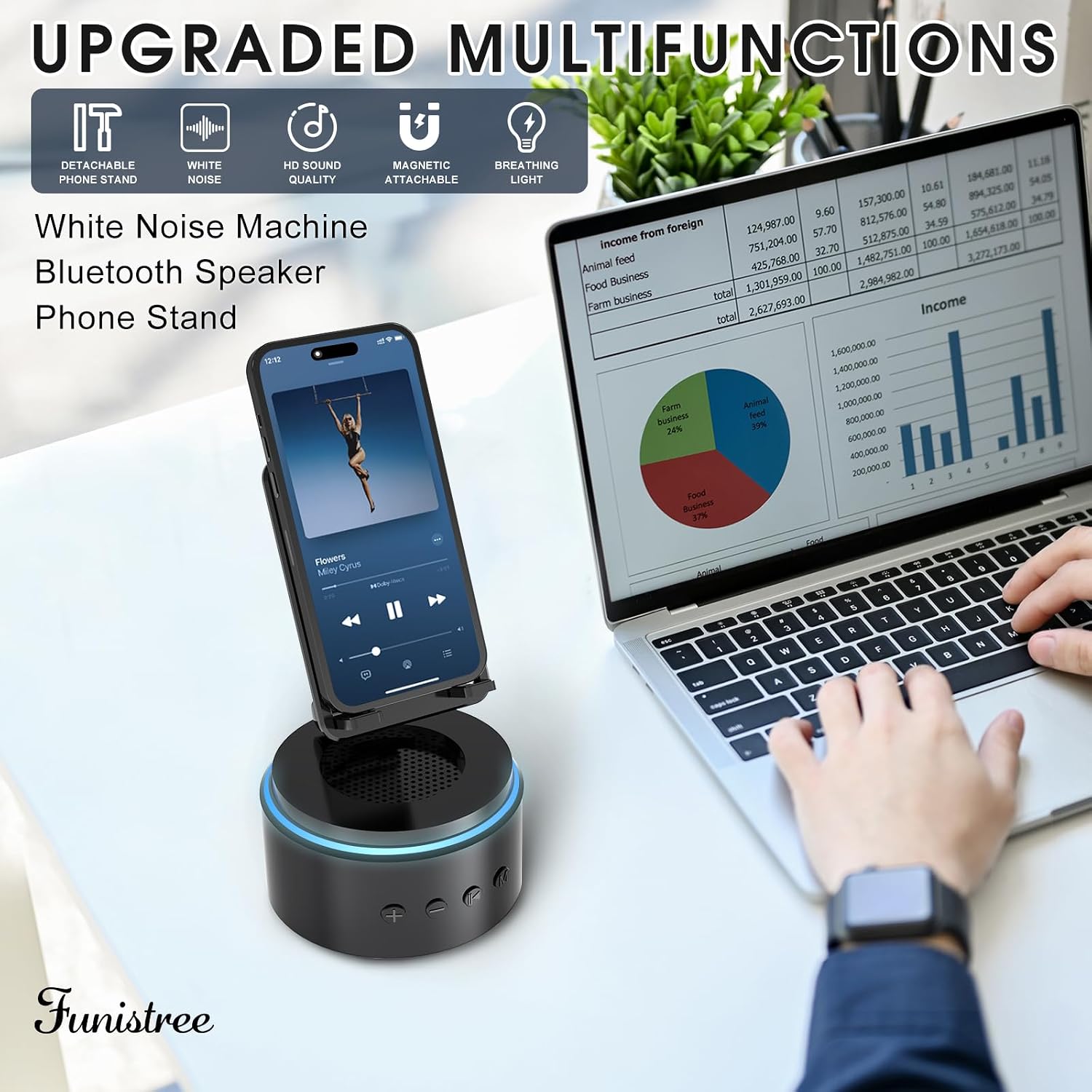 Thumbnail 3 de Funistree Bluetooth Speaker with Phone Stand
