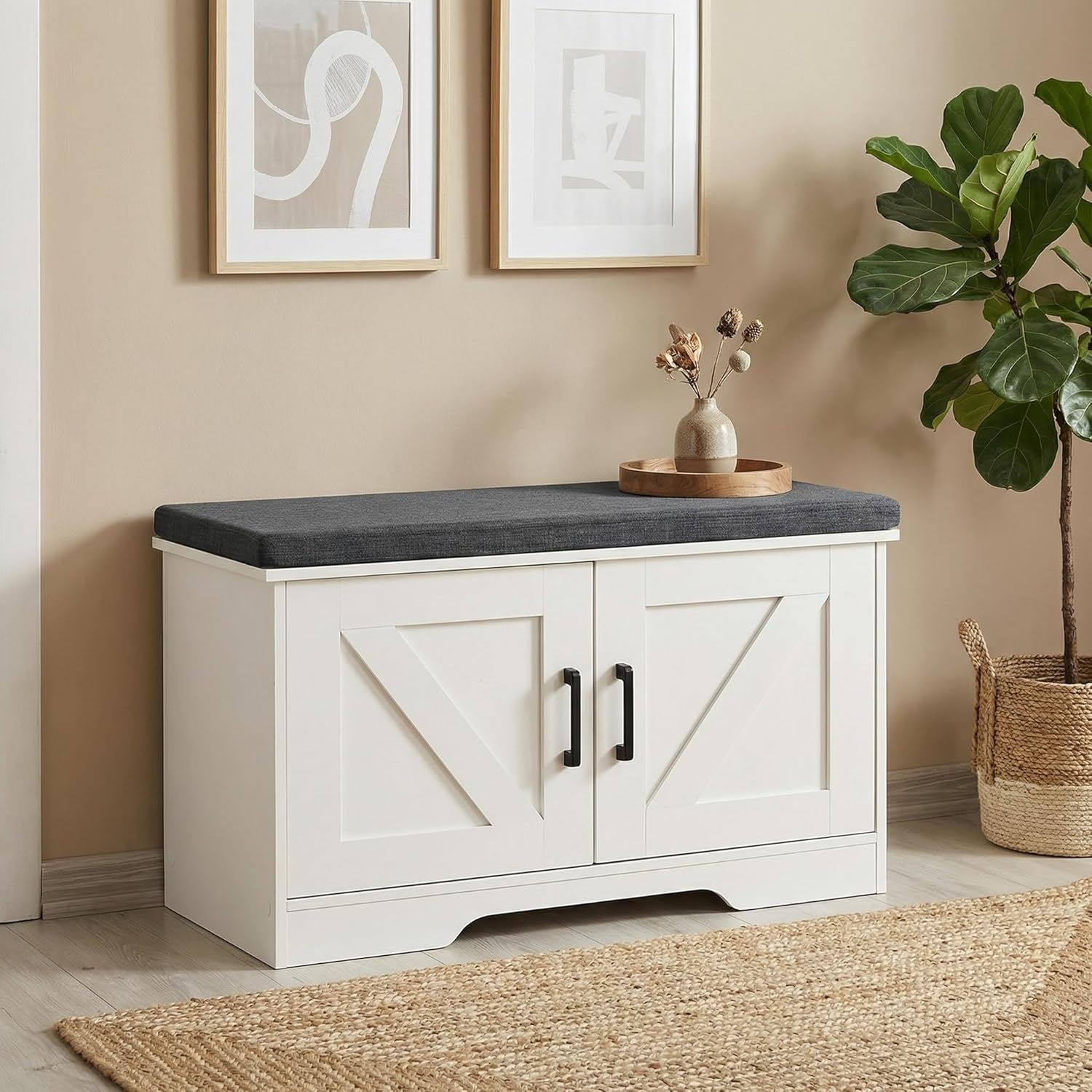 Thumbnail 4 de HOMSHO 2-Tier Storage Bench 27.6
