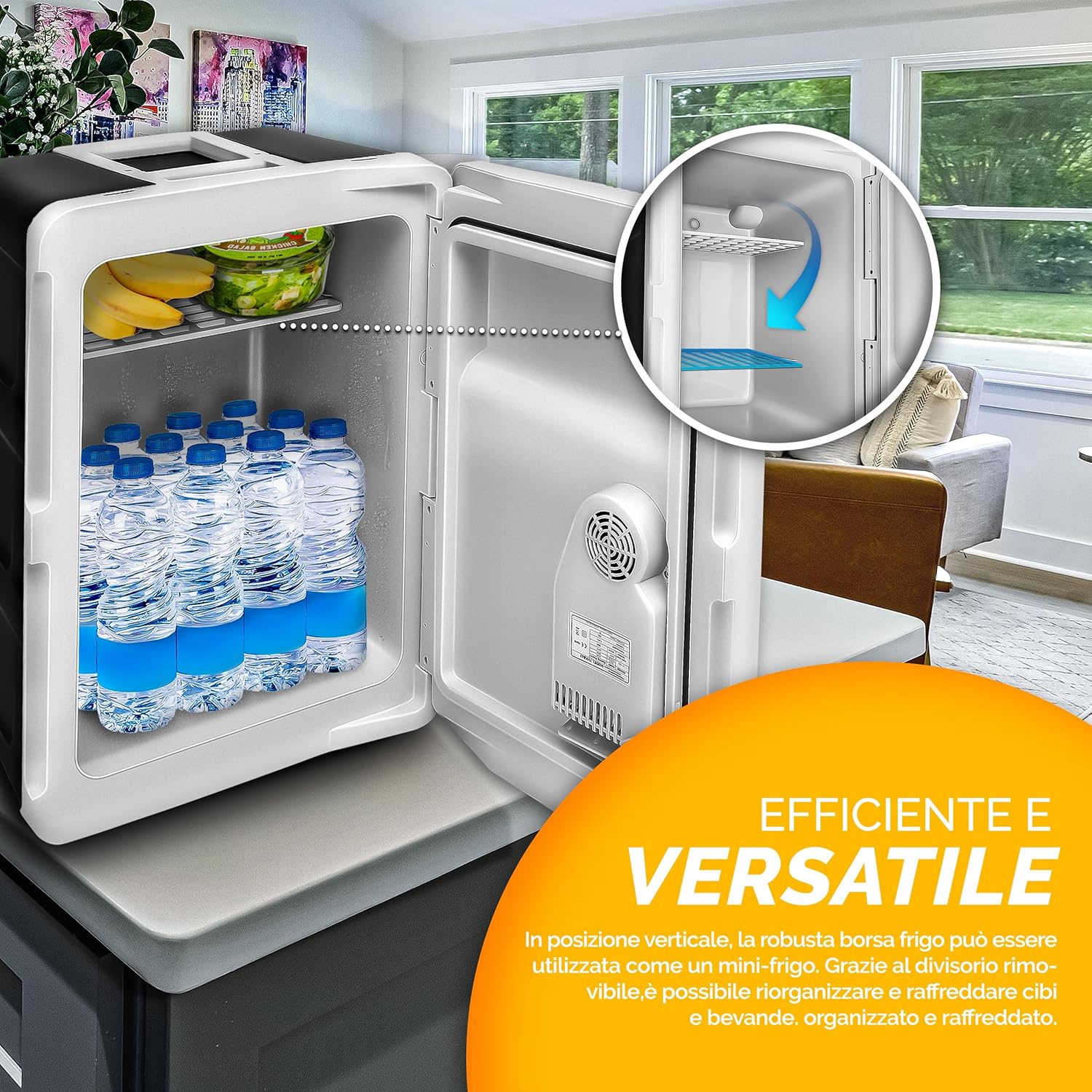 Thumbnail 6 de tillvex Frigorifero elettrico portatile da 40L con rotelle (12 V e 230–240 V) e funzioni rinfresca/riscalda