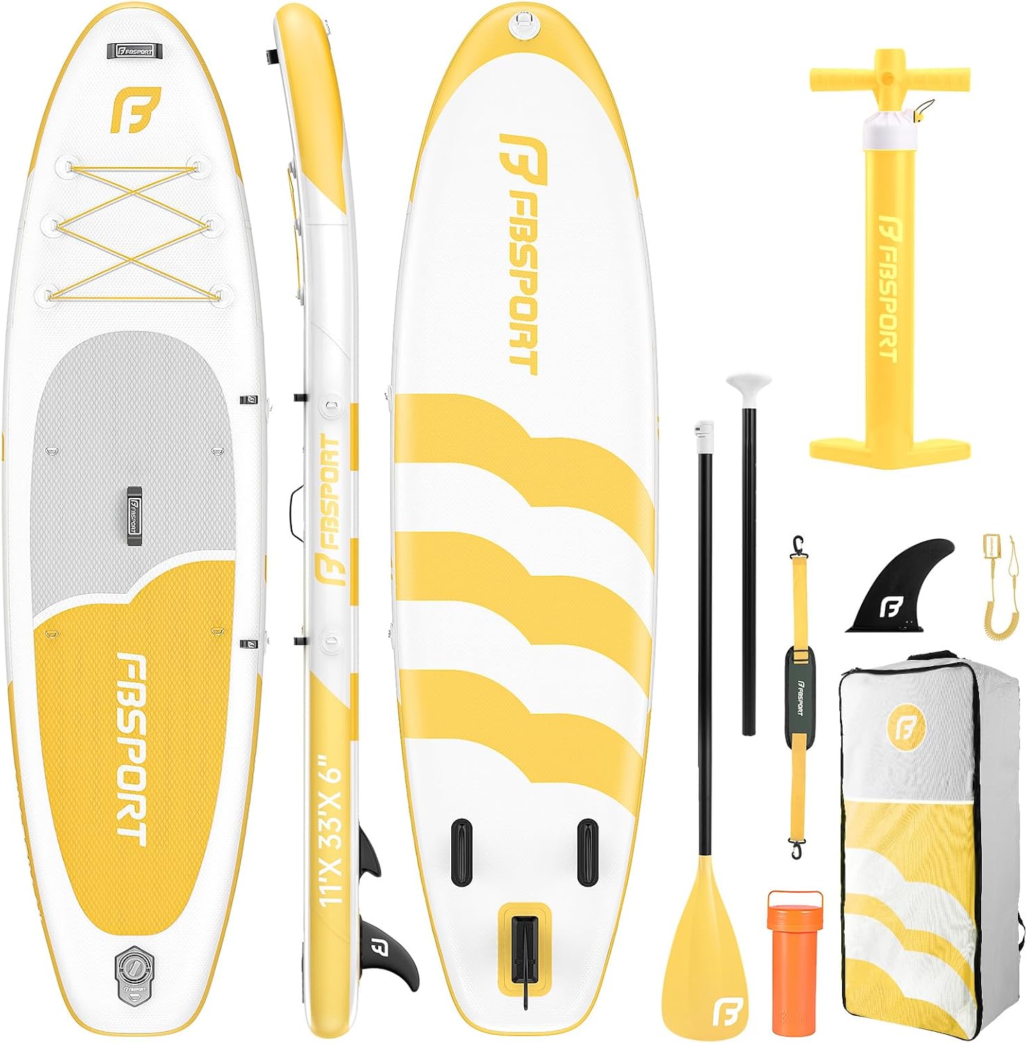 Detalle de FBSPORT Tavola SUP Gonfiabile Adulti 335 cm: extra lunga, stabile e completa per viaggi e attività acquatiche