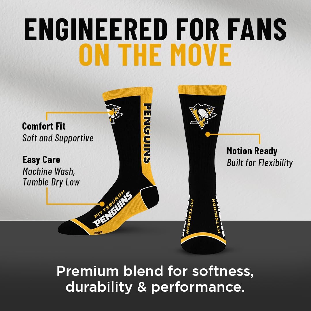 Detalle de For Bare Feet MVP Crew Sock NHL (Pittsburgh Penguins) - Large