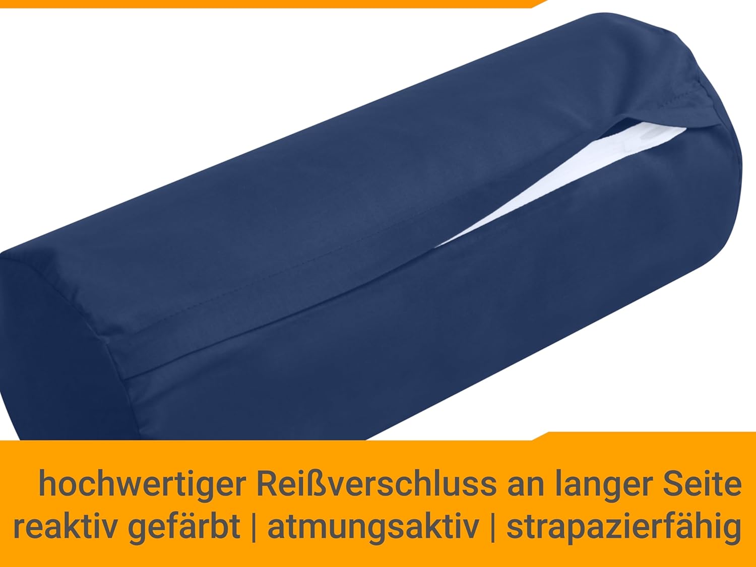 Detalle de Housse Coussin 40x15 Unie – Lot de 2 Navy par npluseins, coton durable et design discret