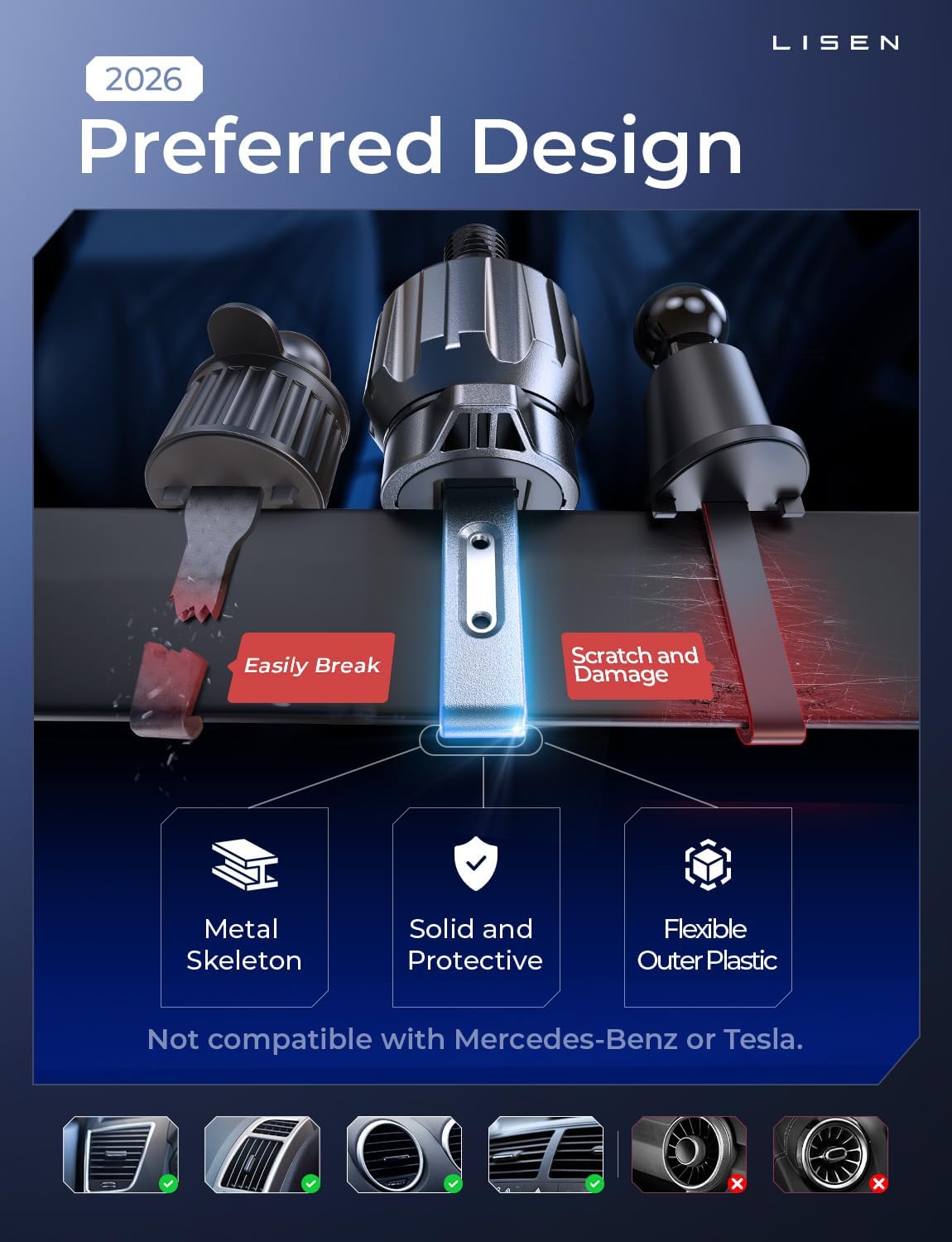 Thumbnail 6 de LISEN 15W MagSafe Car Mount Charger for iPhone 17 Pro Max