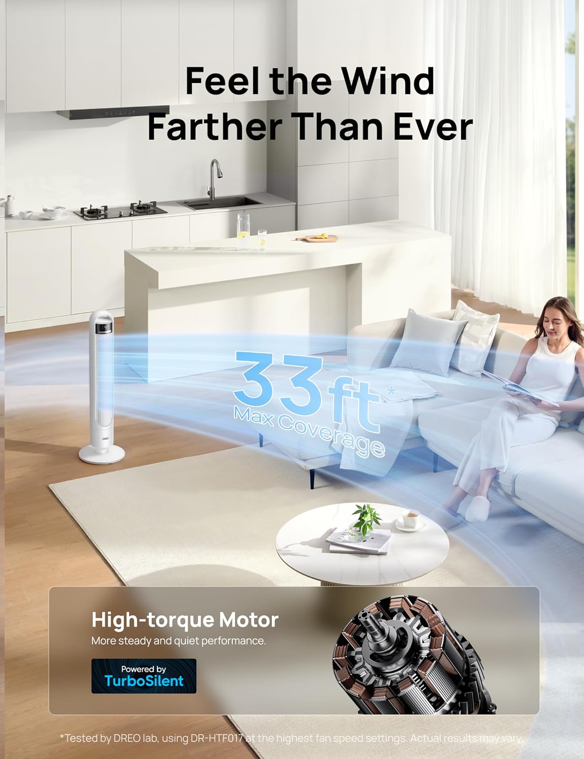 Detalle de DREO Tower Fan with 90° Oscillation