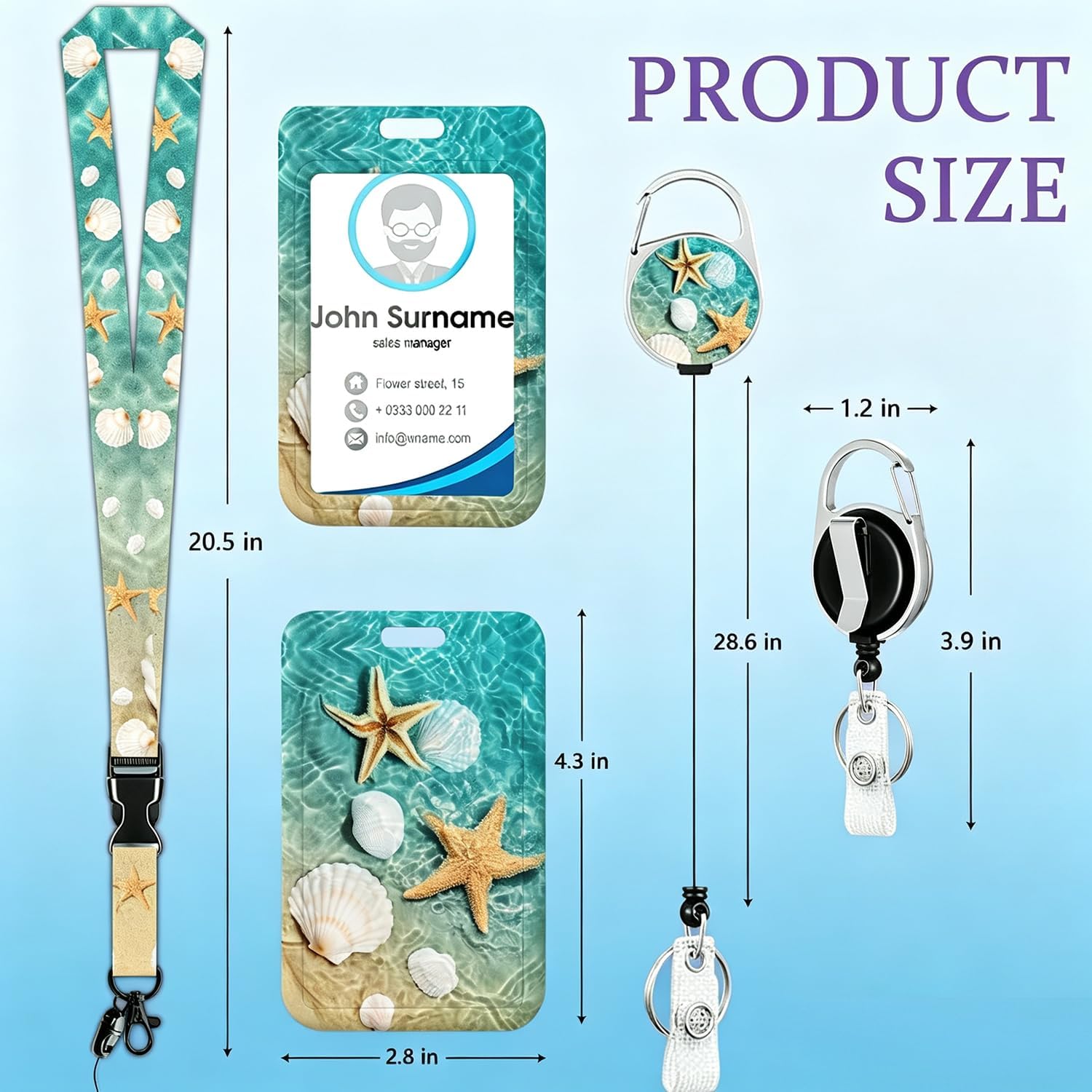 Thumbnail 5 de ID Badge Lanyard with Retractable Reel, 22.5-Inch Length