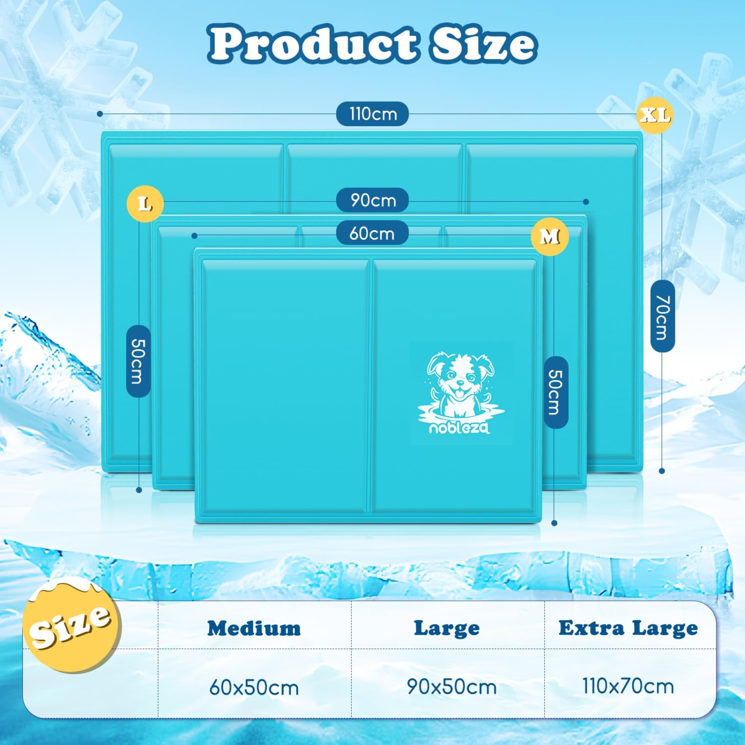 Thumbnail 2 de Tapis rafraîchissant pour chien Nobleza (65x50 cm) en gel non toxique, auto-refroidissant