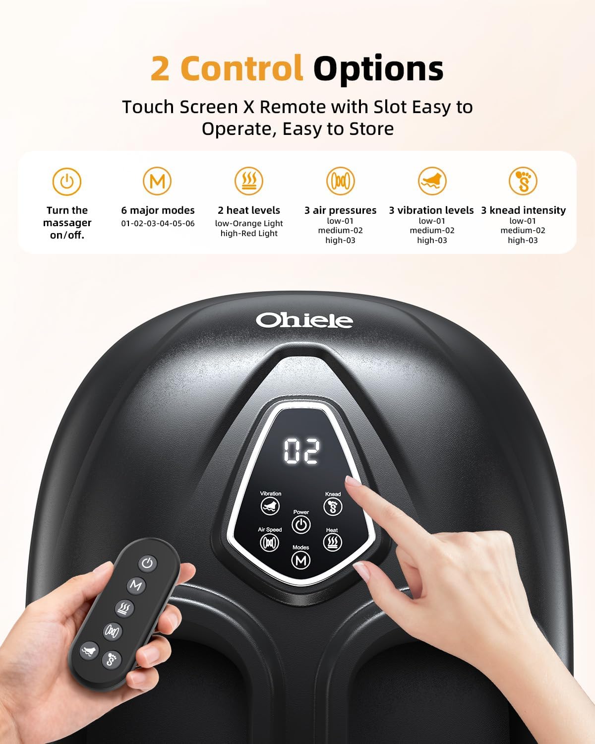 Thumbnail 1 de Foot Massager with Heat and Remote – Shiatsu Deep Heat for Foot Comfort