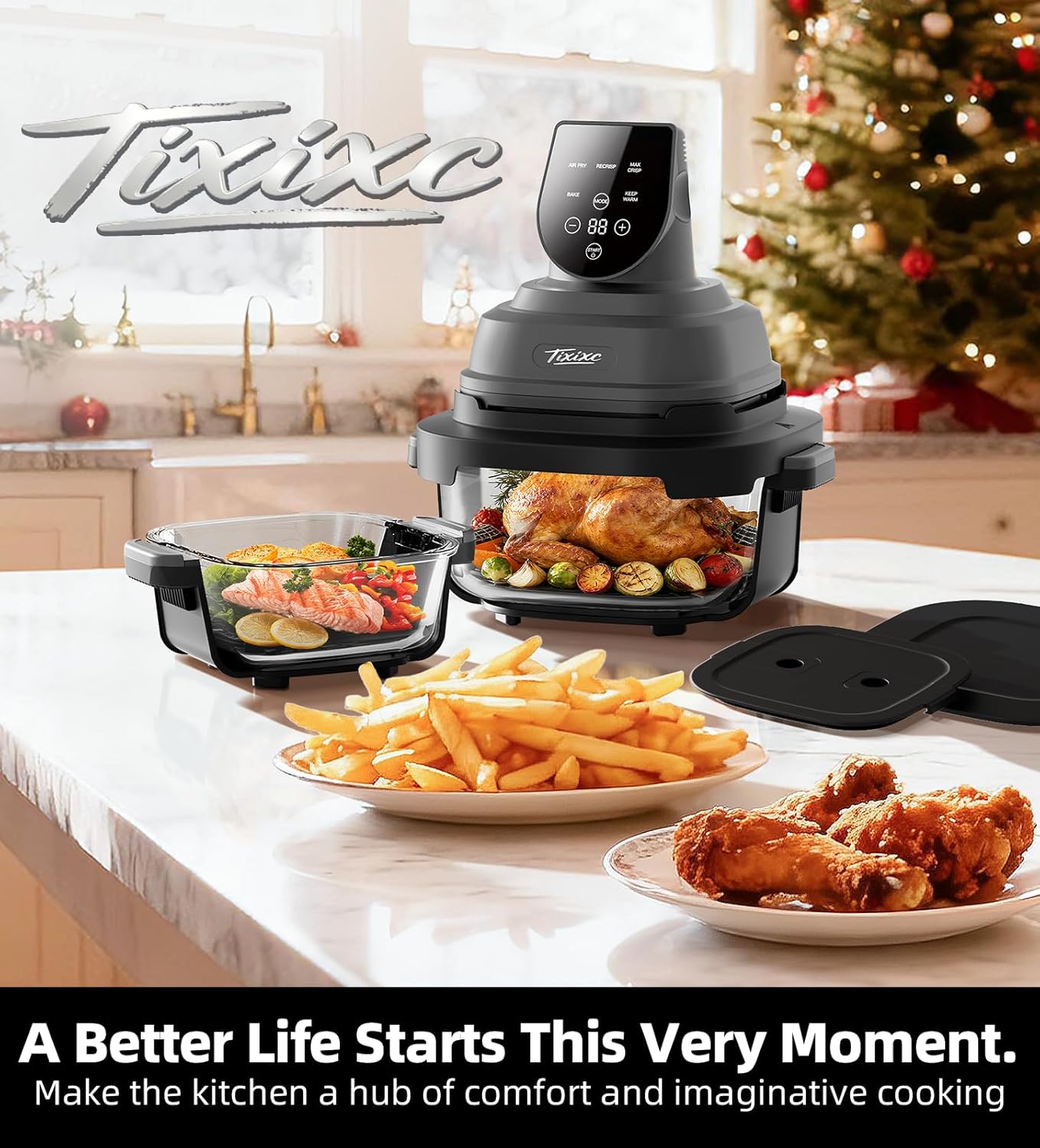 Thumbnail 1 de Tixixc 1500W Portable Glass Air Fryer