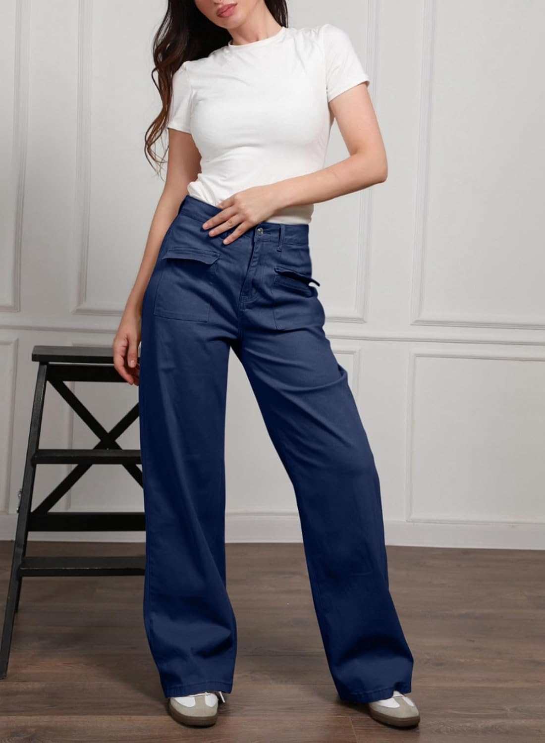 Thumbnail 4 de Dokotoo Women's Cargo Baggy Wide Leg High Waist Casual Stretch Pants