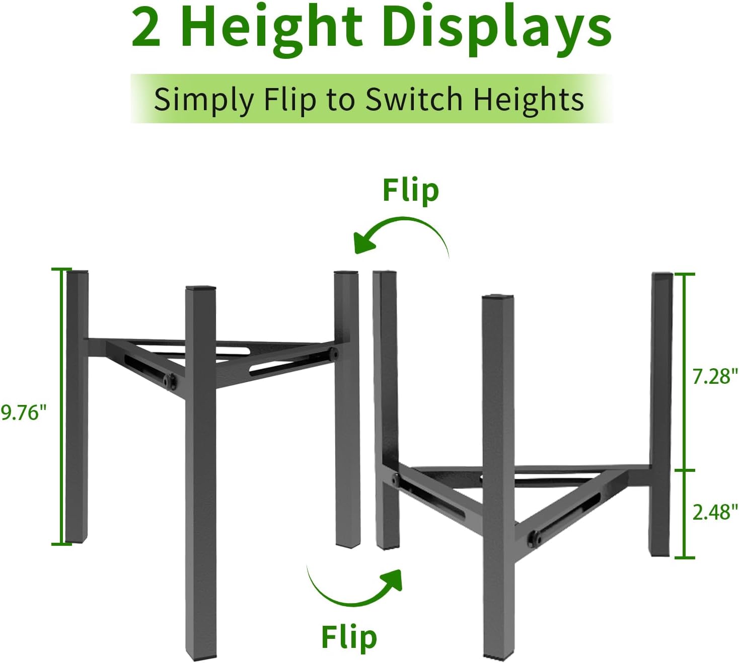 Detalle 2 de Airpark Adjustable Iron Plant Stand, Fits 7–12 Inch Pots, Black