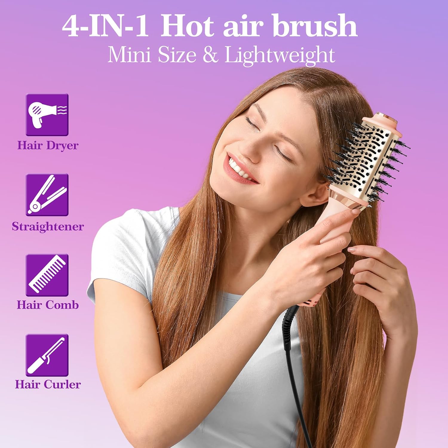 Detalle 2 de Voseki 4-in-1 Hair Dryer Brush โ Mini Oval Hot Air Brush ๐