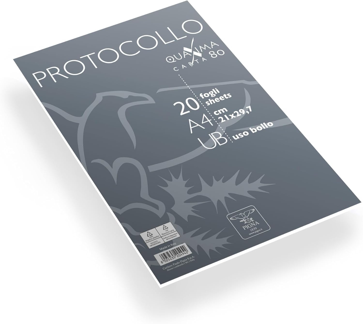 Detalle de Pigna 200 Fogli Protocollo A4 21x29,7 cm, 80 g/mq, 1R, righe