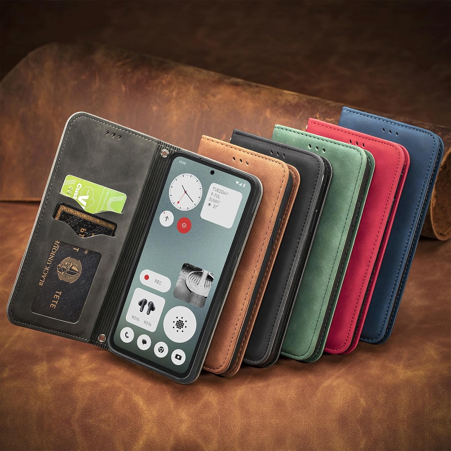 Thumbnail 6 de Cracedily for Nothing CMF Phone 1 Case – Leather Wallet Flip Case with Card Holder