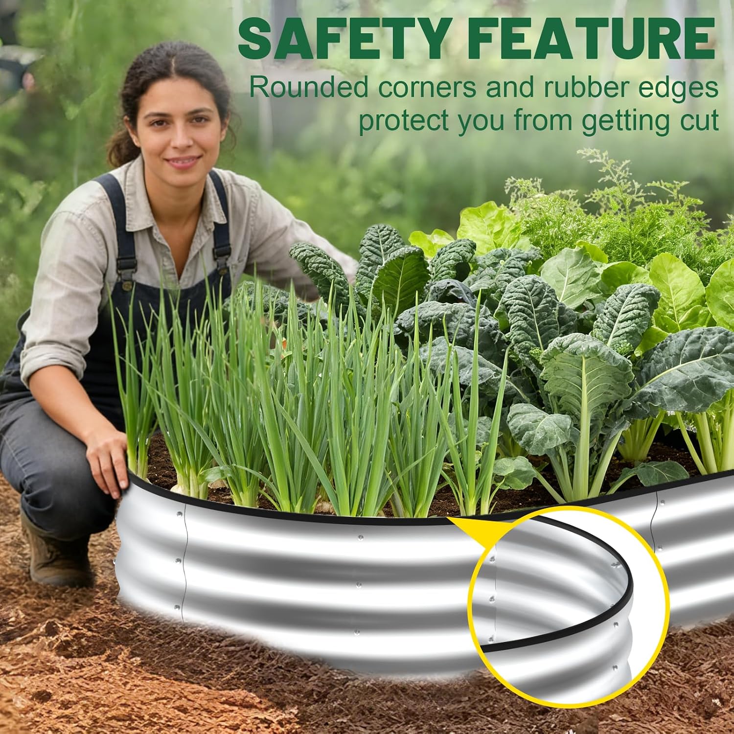 Detalle de Ergohortus TPA0503 Raised Garden Bed Set, 2-Piece Galvanized Steel