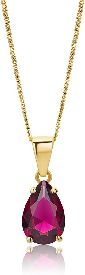 Detalle de Miore Collar de Oro Amarillo 9K con rubí
