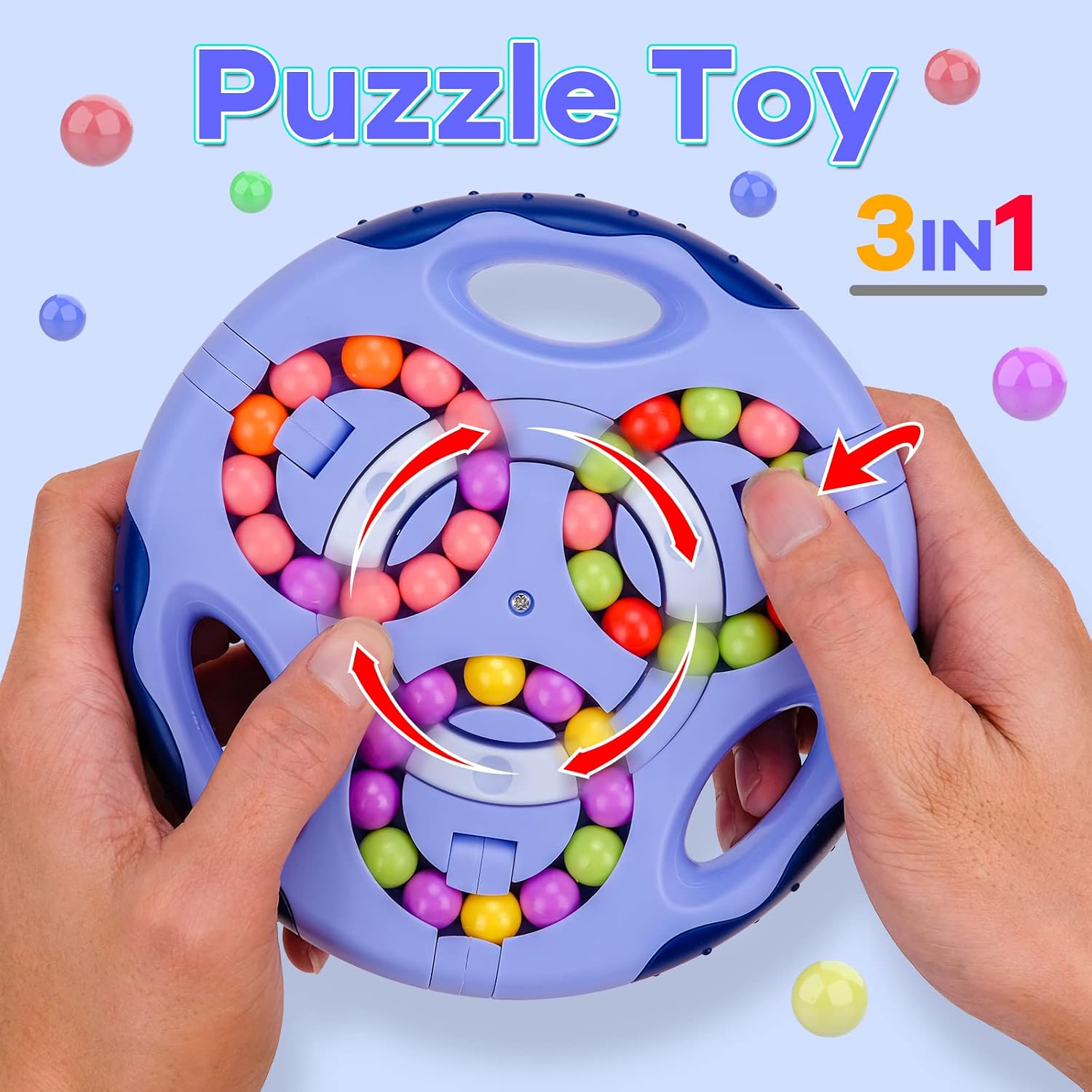 Detalle 2 de Kiss Baby Spielzeug Junge – obrotowa kostka logiczna Magic Bean, 72 koraliki
