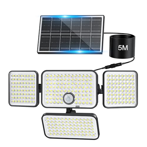 Detalle de Really Luce Solare Led Esterno con Sensore di Movimento by Realky – 301LED, IP65, pannello separabile