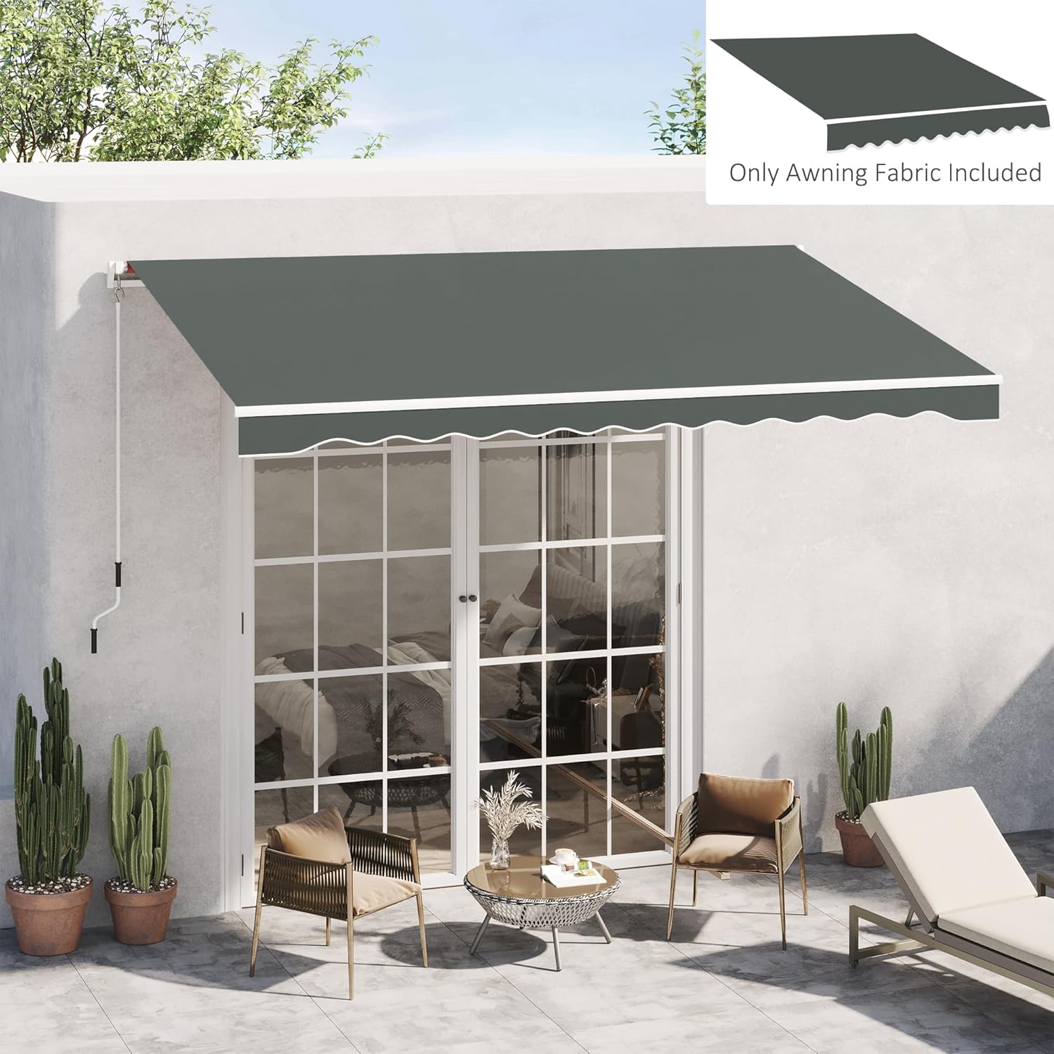 Thumbnail 1 de Outsunny Toile de Rechange Store banne 3,82×2,4 m gris