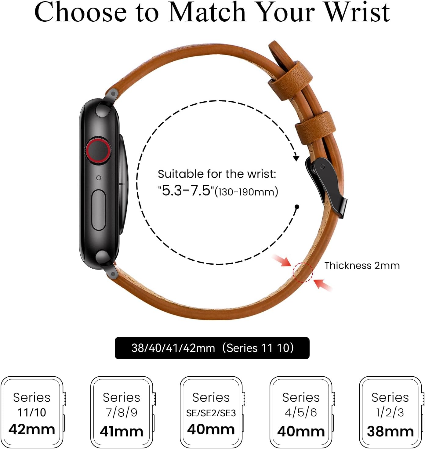 Detalle 2 de SUNFWR leather Apple Watch strap 41mm