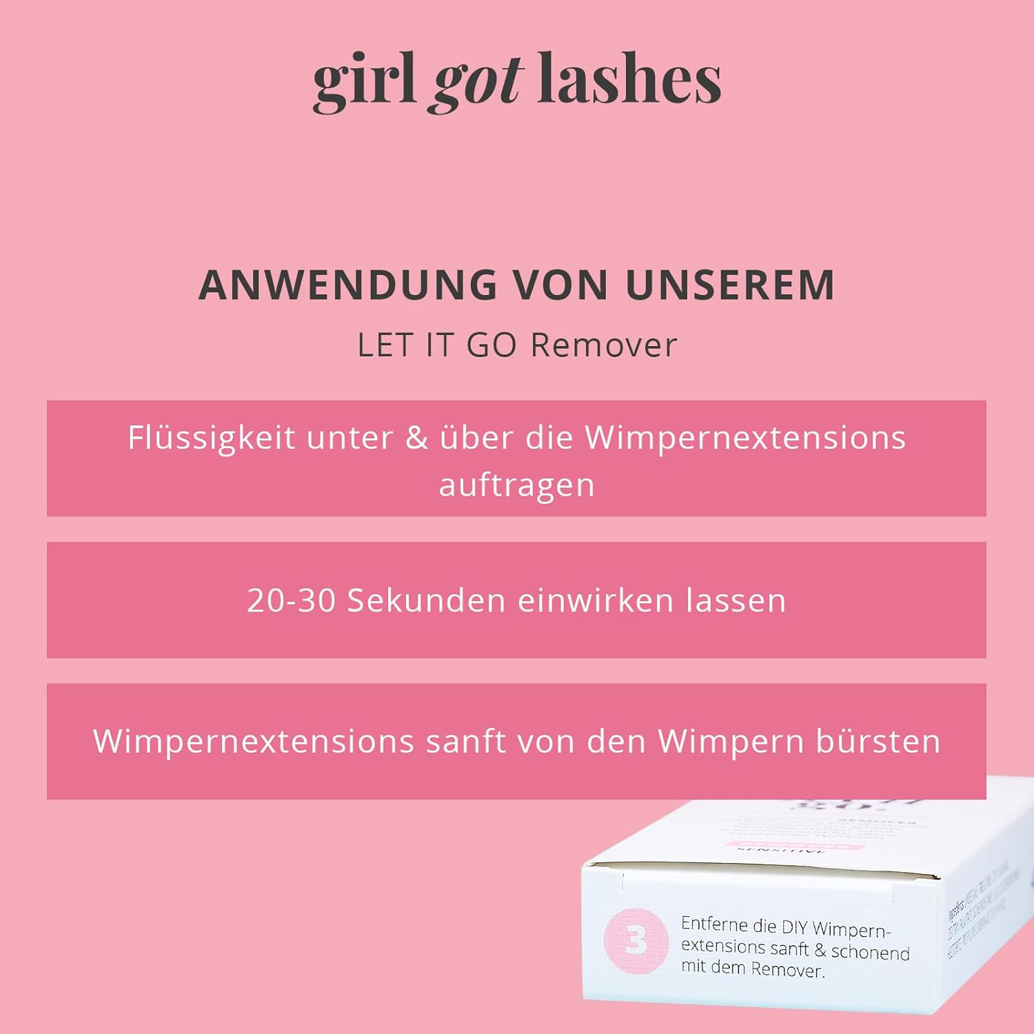 Detalle 2 de GirlGotLashes Let it go Remover Sensitive – Schonende Entfernung von DIY-Wimpernextensions