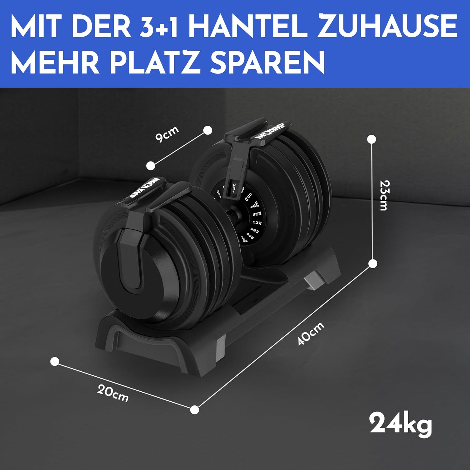Thumbnail 1 de NEOLYMP Kurzhantel verstellbar (2–40 kg) – 3-in-1 verstellbares Hantel-Set für Home-Gym