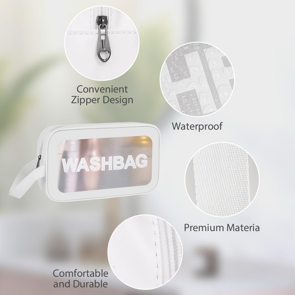 Detalle 2 de Aucuu 6-teiliges Reise-Kulturbeutel-Set (transparent) – wasserdichte, auslaufsichere Organizer mit Reißverschluss