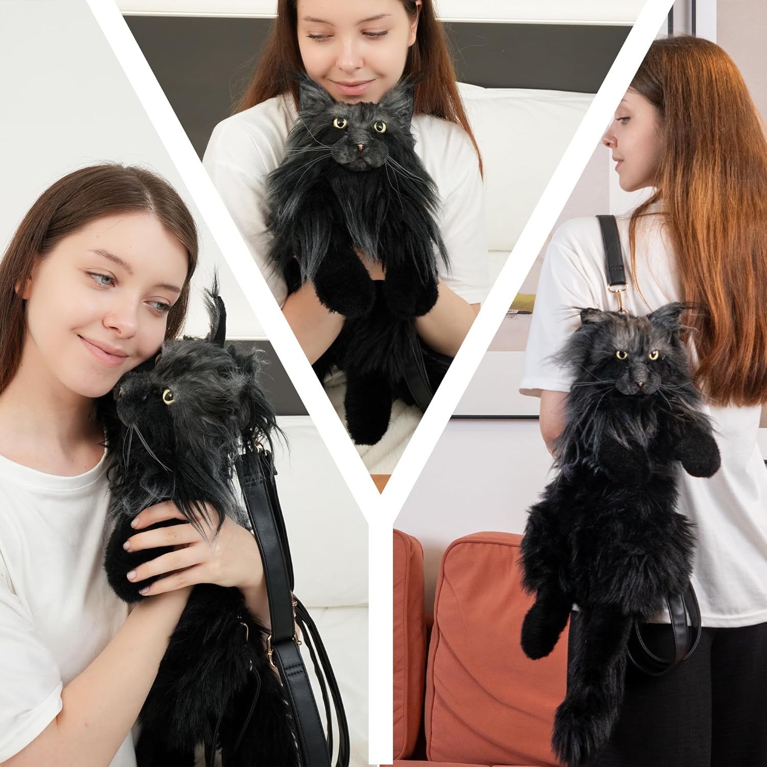 Thumbnail 2 de Chongker Stuffed Realistic Cat Plush Backpack