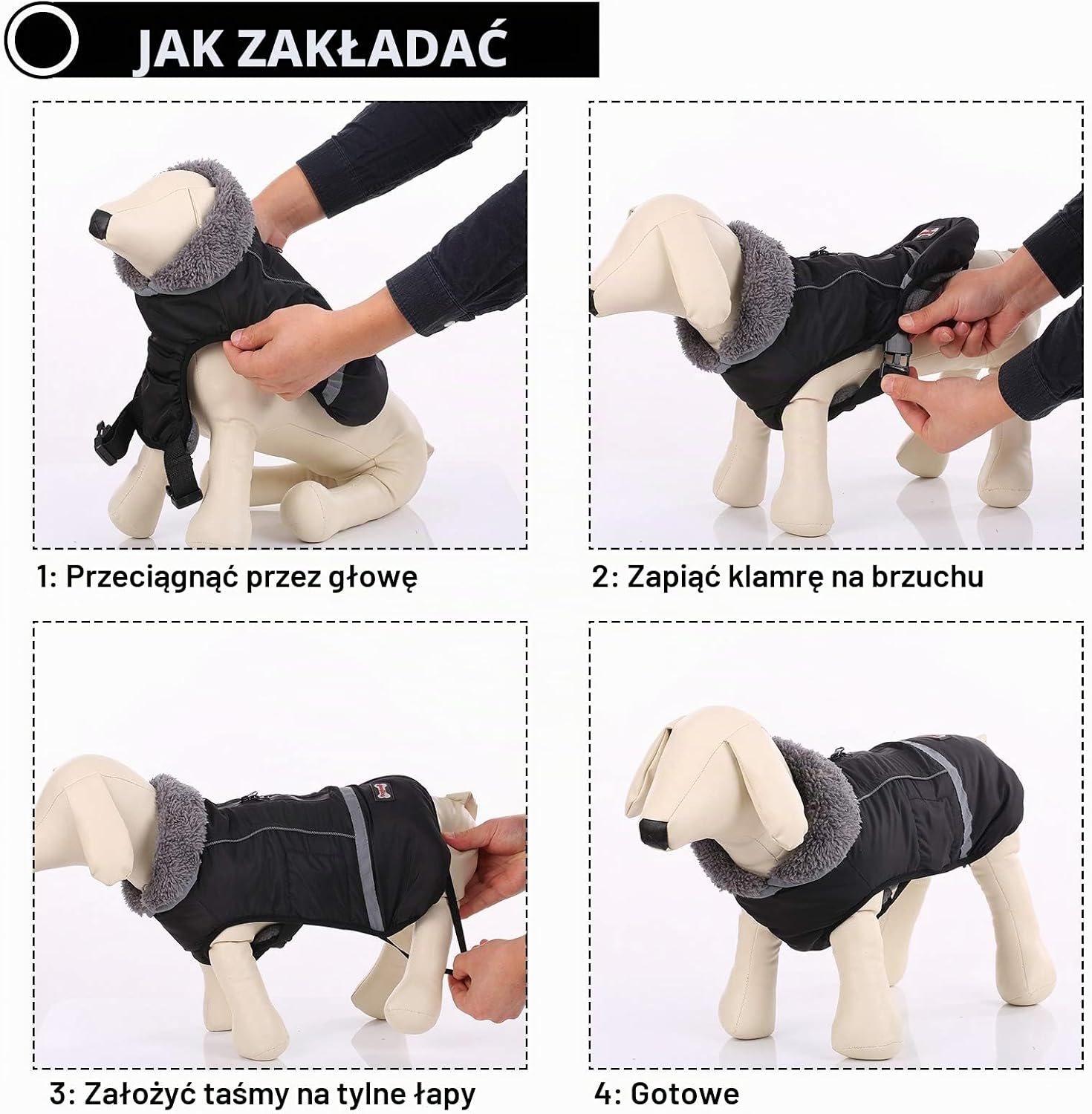 Detalle de QBLEEV płaszcz dla psa, rozmiar M, odblaskowy i wodoodporny z polarem