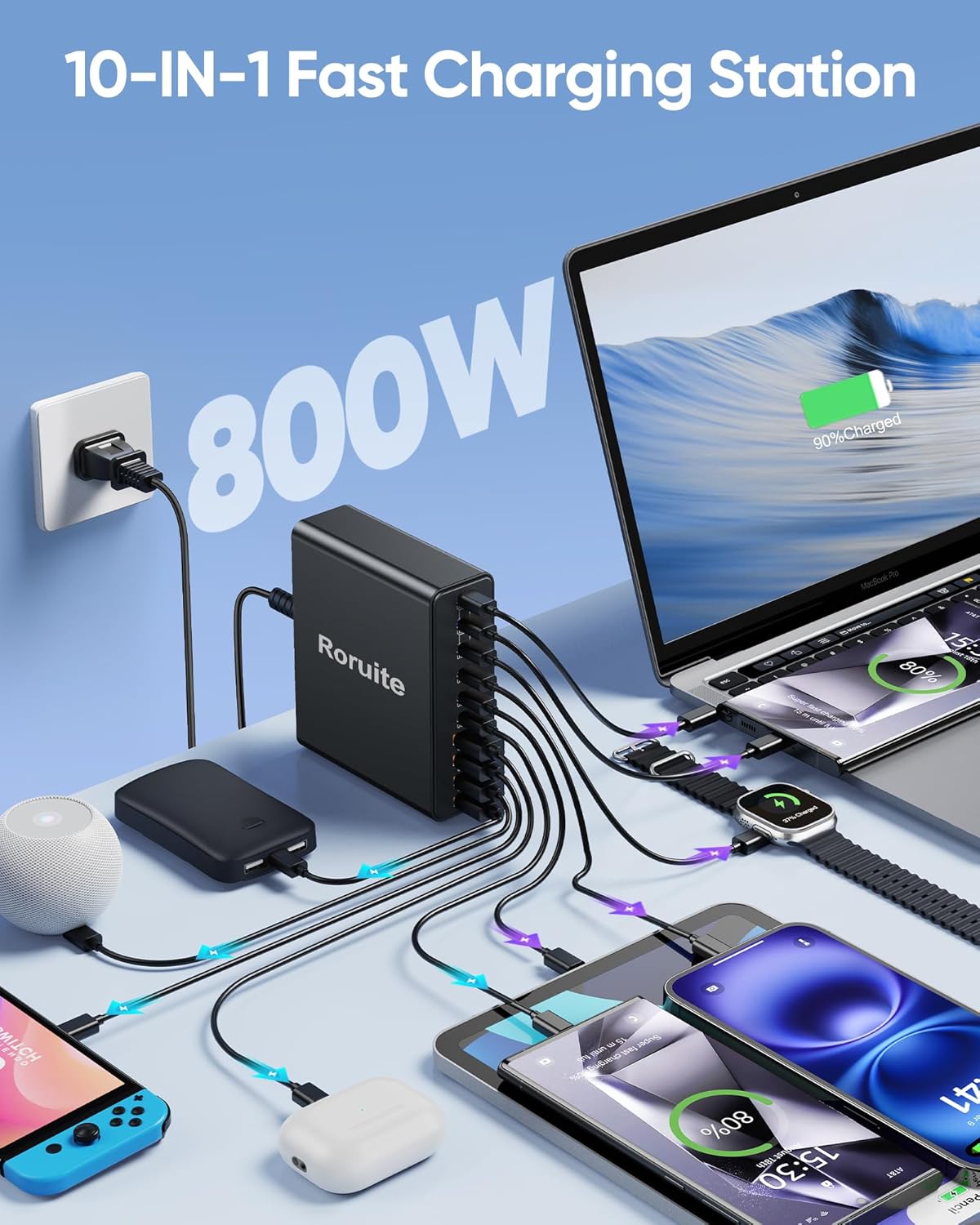 Thumbnail 1 de GaN5 120W USB Charging Station 10-Port 🔌