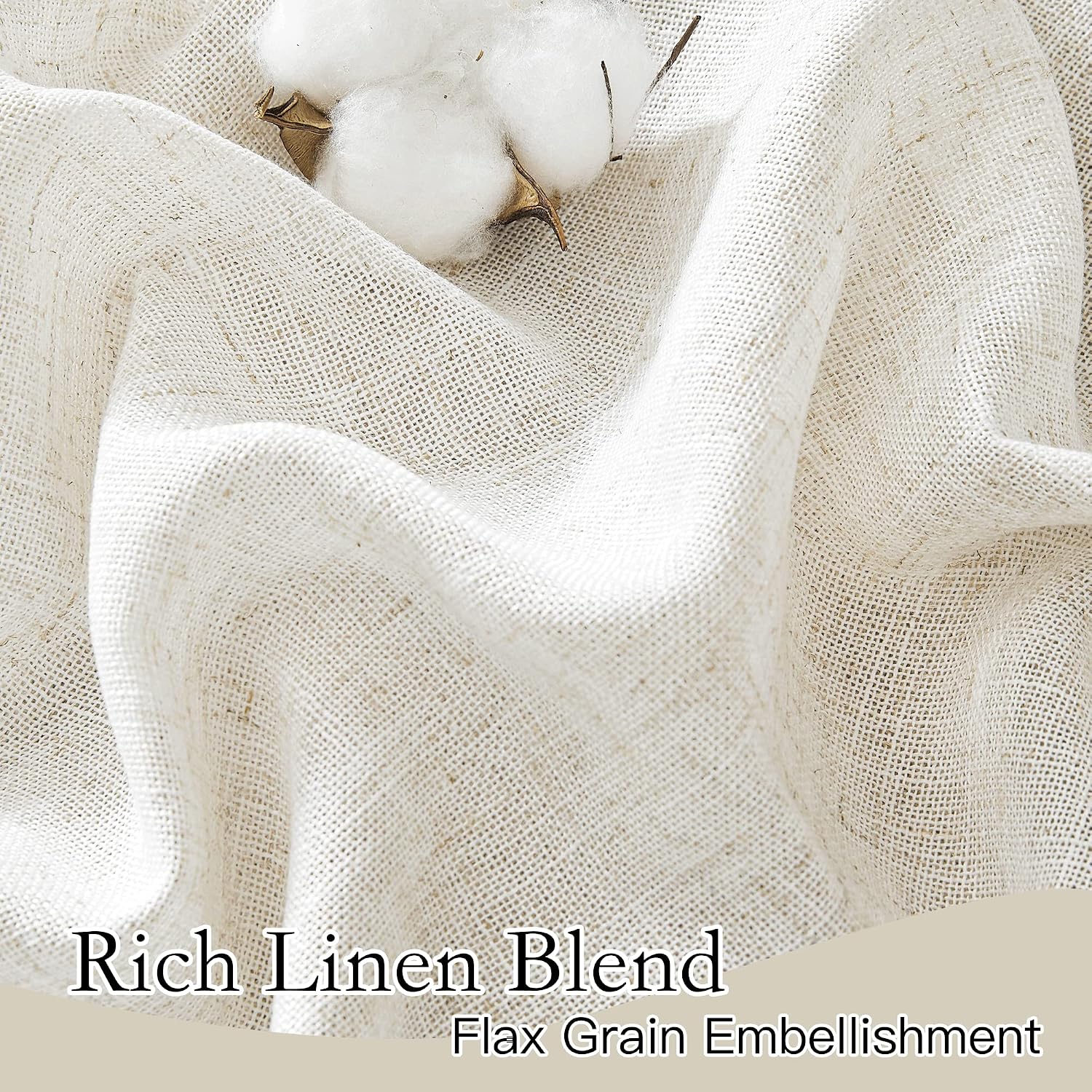 Detalle de RYB HOME 52" x 108" Linen Curtains