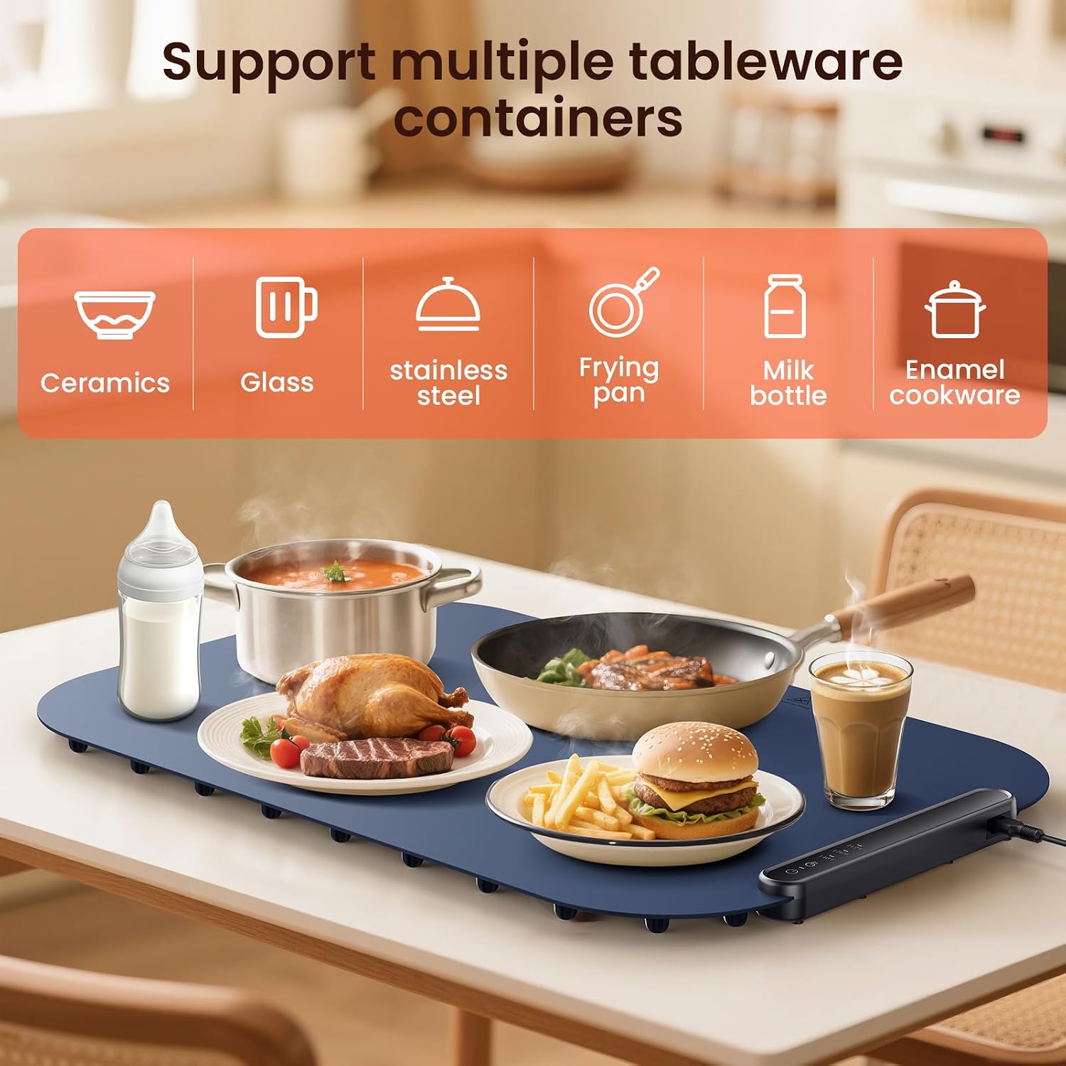 Detalle 2 de Food Warmer Mat 61x40 cm 3 heat levels